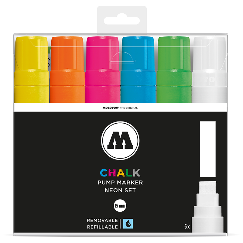 CHALK MARKER NEON-SET (15 MM)