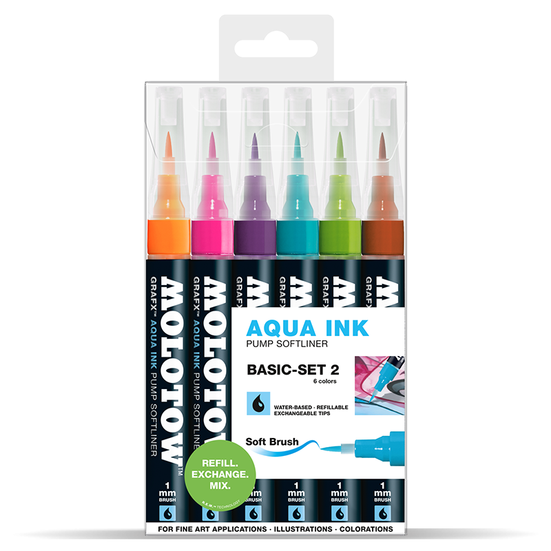 Aqua Ink Brush – 200463 Basic Set 2 – 6 unid.