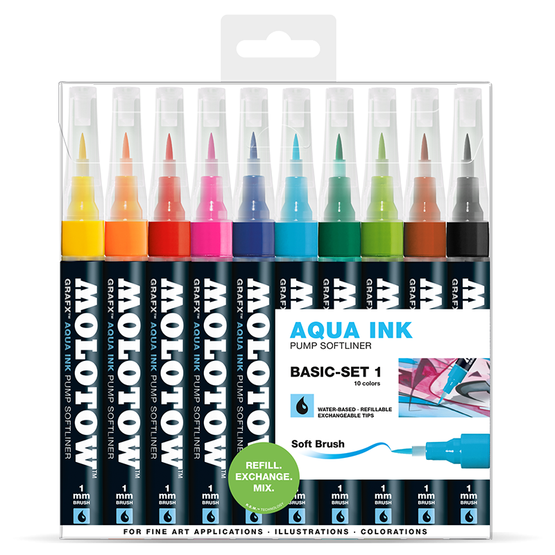 Aqua Ink Brush – 200464 Basic Set – 10 unid.