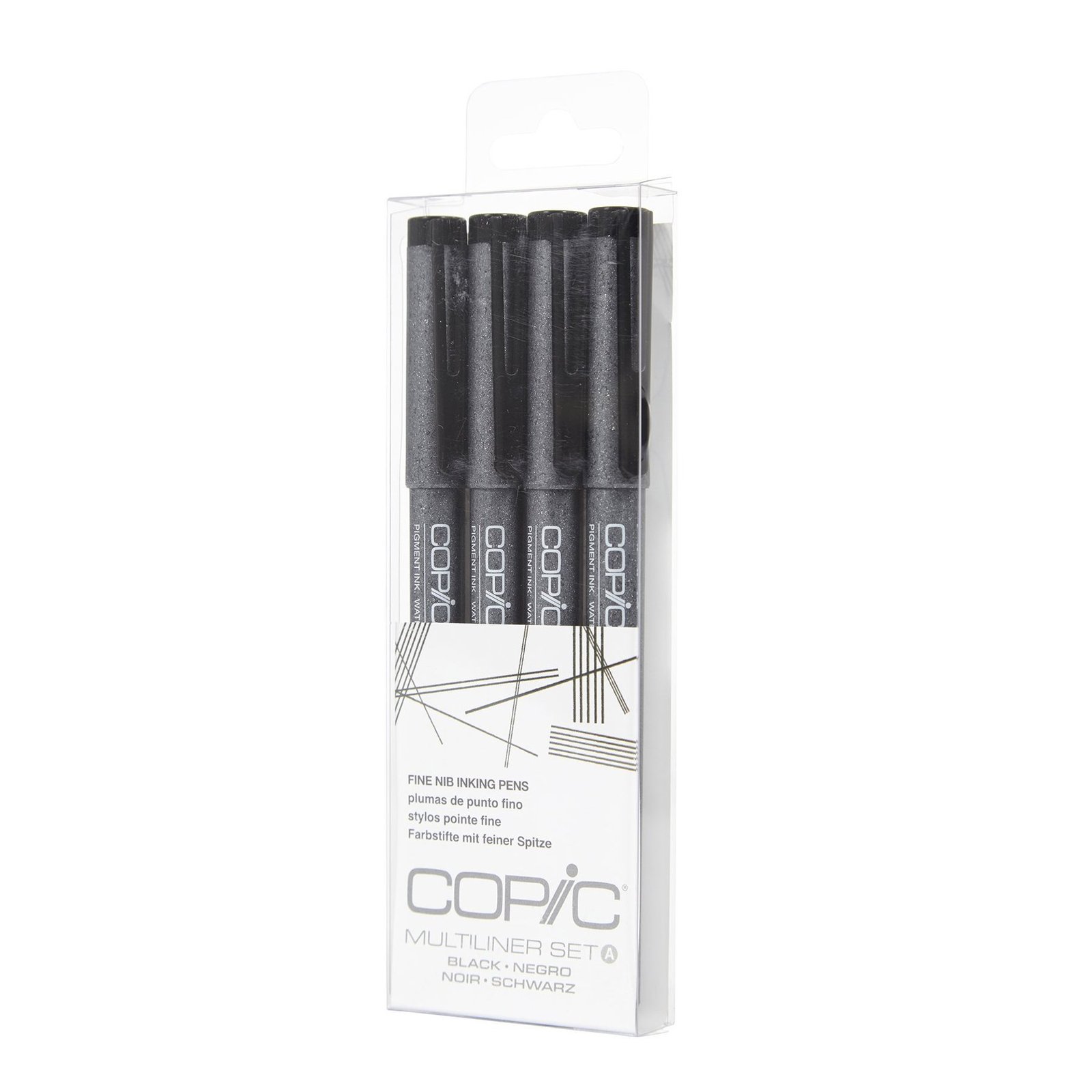 Multiliner desechable 4 Set: Black Fine