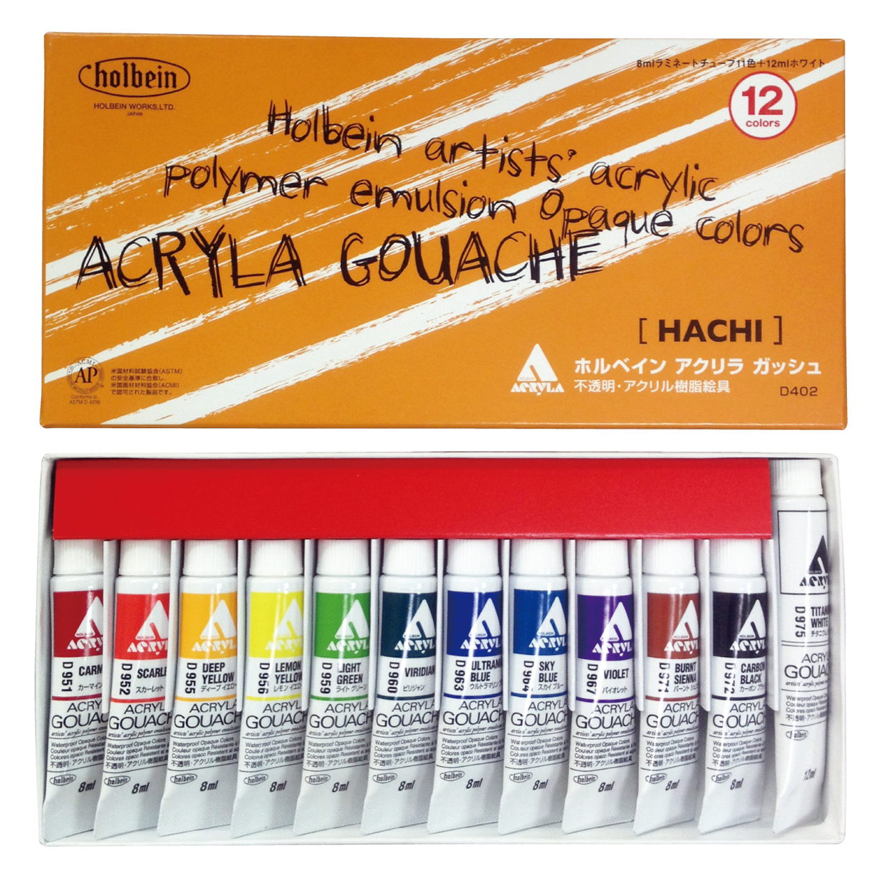 Acryla Gouache 12 un. D402 [HACHI]