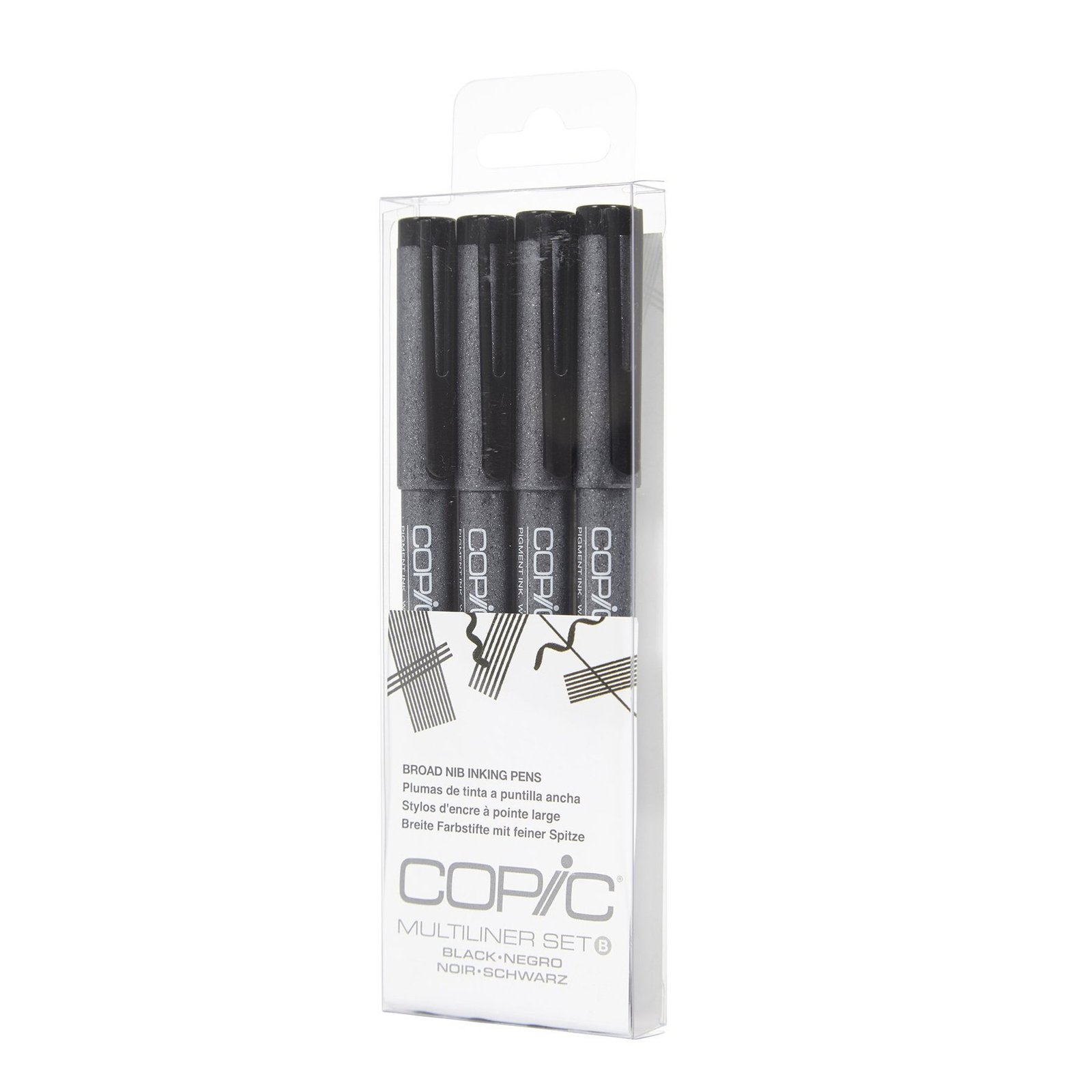 Multiliner desechable 4 Set: Black Broad