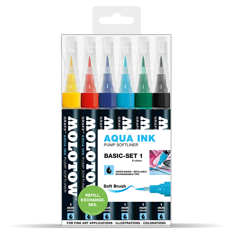 Aqua Ink Brush – 200462 Basic Set 1 – 6 unid.