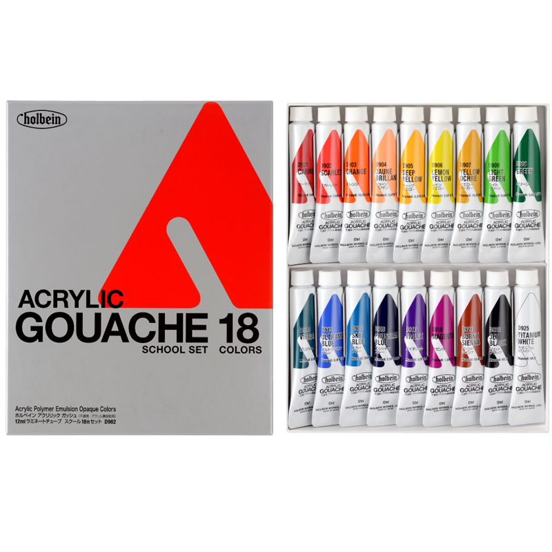 Acryla Gouache 18 un. D982 School set