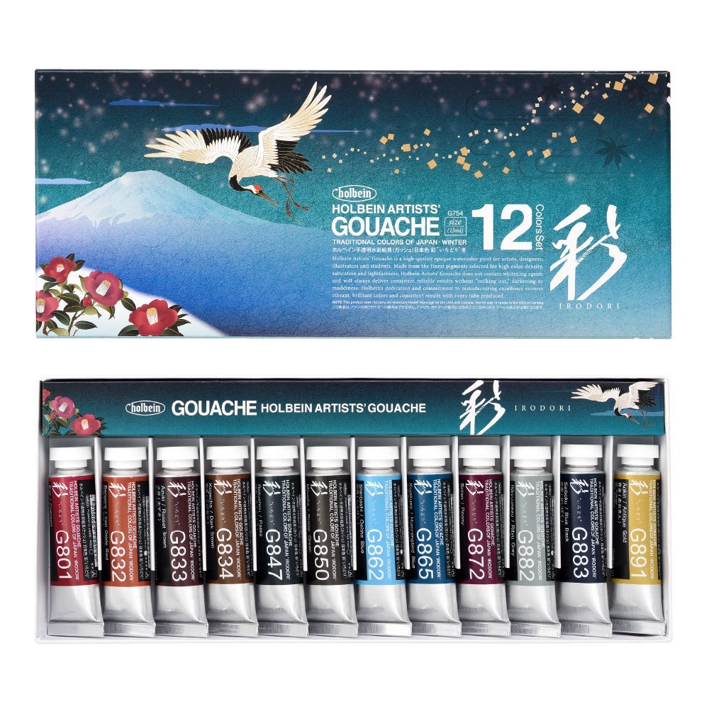 Gouache 12un. Irodori G754 Winter 15ml