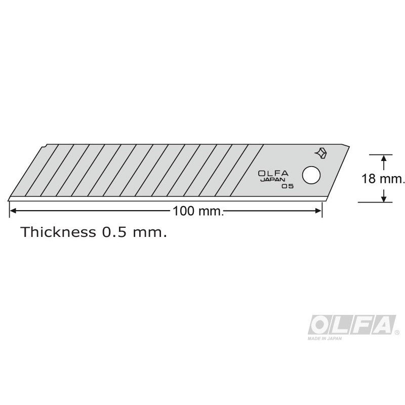 Cuchillo 18mm  Repuesto universal double segment 10u LBD-10